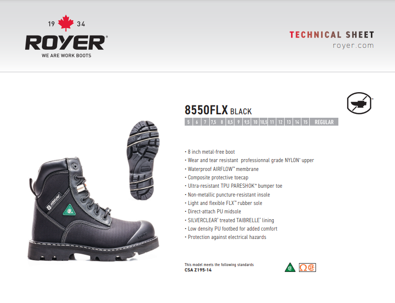 Royer 8550FLX FLX AIRFLOW NYLON