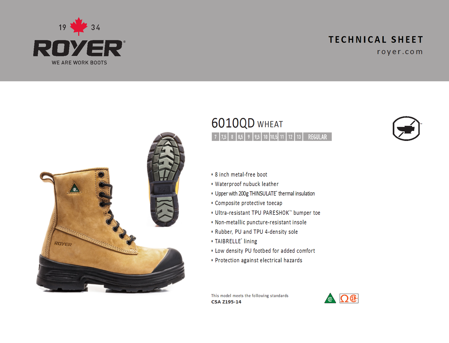 Royer 6010QD THINSULATE 4 DENSITÉS